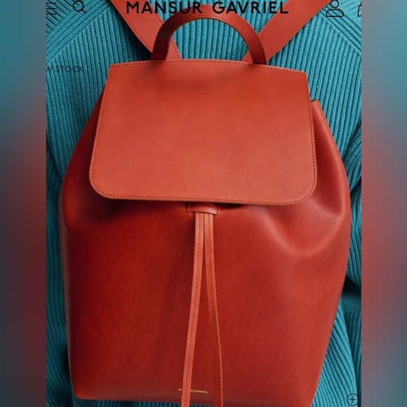 Mansur Gavriel Classic Leather Backpack in brandy avion NWT - Picture 4 of 10